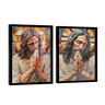 jesus em mosaico duo moldura preta e vidro