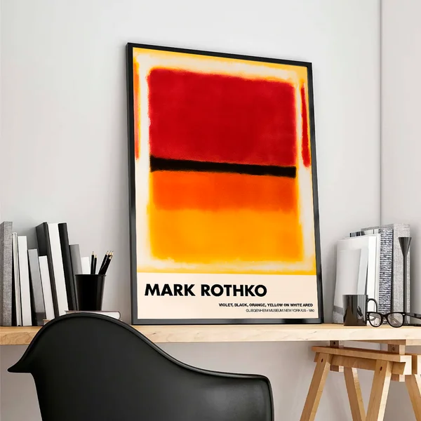 Quadro Decorativo Mark Rothko Violet, Black, Orange, Yellow On